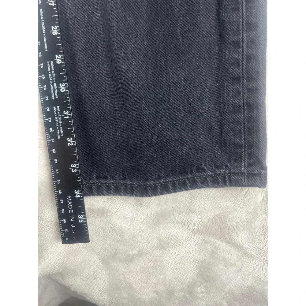 Levis 501 Original Mens Straight Fit Faded Black Denim Jeans 33 x 34 Button Fly